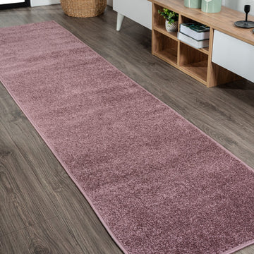 Haze Solid Low-pile Area Rug Light Purple